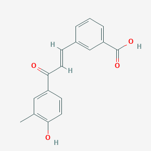 molecular formula C17H14O4 B1466159 (E)-3-(3-(4-hydroxy-3-methylphenyl)-3-oxoprop-1-enyl)benzoic acid CAS No. 934826-23-0
