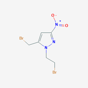 molecular formula C6H7Br2N3O2 B1466167 1-(2-溴乙基)-5-(溴甲基)-3-硝基-1H-吡唑 CAS No. 1227210-31-2