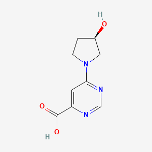 molecular formula C9H11N3O3 B1466168 (R)-6-(3-hydroxypyrrolidin-1-yl)pyrimidine-4-carboxylic acid CAS No. 1097255-18-9