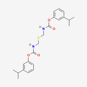 molecular formula C22H28N2O4S B14661802 Thiobis(methylcarbamic acid) bis(3-(1-methylethyl)phenyl) ester CAS No. 37532-29-9