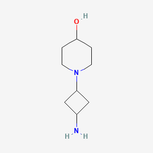 molecular formula C9H18N2O B1466192 1-(3-Aminocyclobutyl)-4-piperidinol CAS No. 1230100-69-2