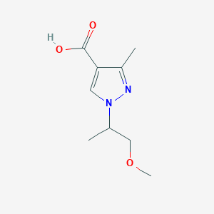 molecular formula C9H14N2O3 B1466201 1-(1-methoxypropan-2-yl)-3-methyl-1H-pyrazole-4-carboxylic acid CAS No. 1344109-81-4