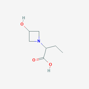 molecular formula C7H13NO3 B1466202 2-(3-Hydroxyazetidin-1-yl)butanoic acid CAS No. 1343844-44-9