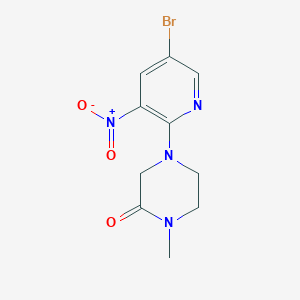 molecular formula C10H11BrN4O3 B1466203 4-(5-Bromo-3-nitropyridin-2-yl)-1-methylpiperazin-2-one CAS No. 1482233-39-5