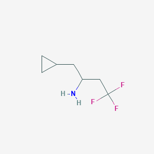 molecular formula C7H12F3N B1466208 1-环丙基-4,4,4-三氟丁-2-胺 CAS No. 1337669-11-0