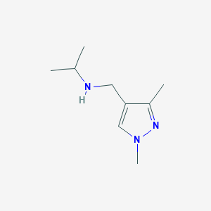 molecular formula C9H17N3 B1466212 [(1,3-dimethyl-1H-pyrazol-4-yl)methyl](propan-2-yl)amine CAS No. 1340051-78-6