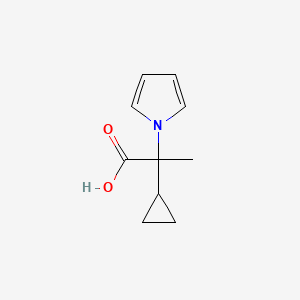 molecular formula C10H13NO2 B1466215 2-cyclopropyl-2-(1H-pyrrol-1-yl)propanoic acid CAS No. 1338988-97-8