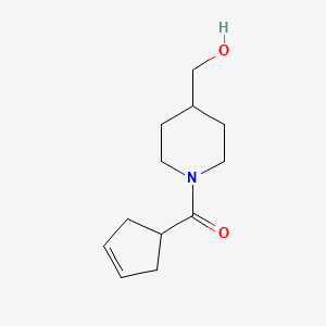 molecular formula C12H19NO2 B1466216 [1-(Cyclopent-3-ene-1-carbonyl)piperidin-4-yl]methanol CAS No. 1341705-69-8