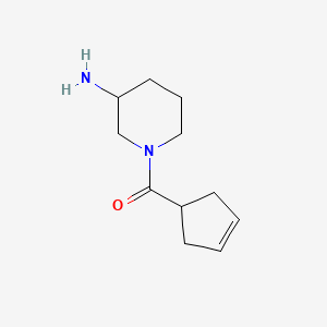 molecular formula C11H18N2O B1466218 1-(环戊-3-烯-1-羰基)哌啶-3-胺 CAS No. 1339775-49-3