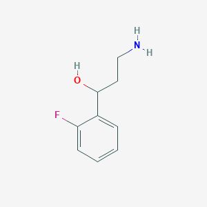 molecular formula C9H12FNO B1466221 3-氨基-1-(2-氟苯基)丙醇 CAS No. 1225519-67-4