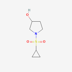 molecular formula C7H13NO3S B1466223 1-环丙烷磺酰基吡咯烷-3-醇 CAS No. 1343926-53-3