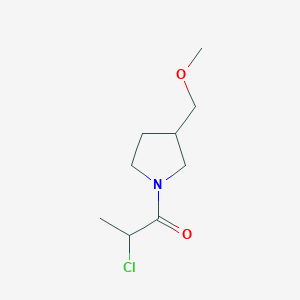 molecular formula C9H16ClNO2 B1466224 1-(3-(Metoxi-metil)pirrolidin-1-il)-2-cloropropan-1-ona CAS No. 1342004-74-3