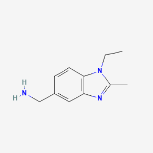 molecular formula C11H15N3 B1466226 (1-ethyl-2-methyl-1H-benzo[d]imidazol-5-yl)methanamine CAS No. 1266851-40-4