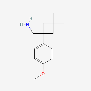 molecular formula C14H21NO B1466227 (1-(4-Methoxyphenyl)-3,3-dimethylcyclobutyl)methanamine CAS No. 1539726-16-3