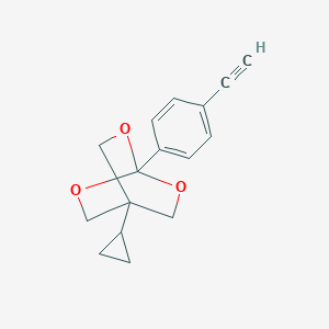 B146623 2,6,7-Trioxabicyclo(2.2.2)octane, 4-cyclopropyl-1-(4-ethynylphenyl)- CAS No. 131505-50-5