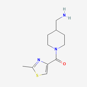 molecular formula C11H17N3OS B1466231 (4-(Aminomethyl)piperidin-1-yl)(2-methylthiazol-4-yl)methanone CAS No. 1485433-34-8