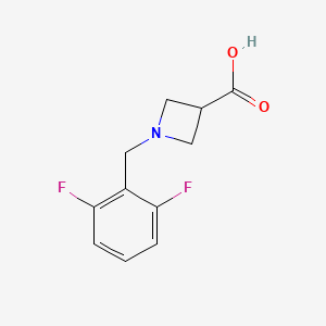 molecular formula C11H11F2NO2 B1466245 1-[(2,6-Difluorophenyl)methyl]azetidine-3-carboxylic acid CAS No. 1481930-91-9