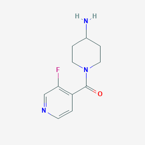 molecular formula C11H14FN3O B1466251 1-(3-Fluoropyridine-4-carbonyl)piperidin-4-amine CAS No. 1495708-75-2