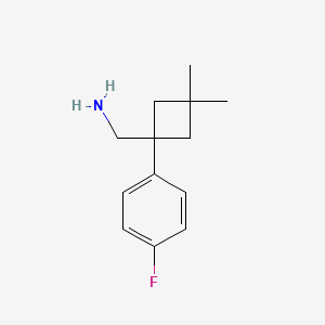 molecular formula C13H18FN B1466256 (1-(4-Fluorophenyl)-3,3-dimethylcyclobutyl)methanamine CAS No. 1512676-57-1