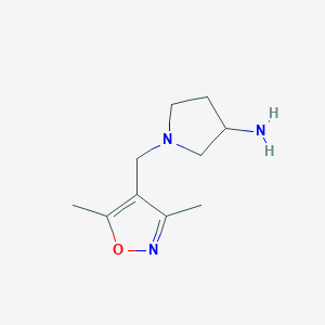 molecular formula C10H17N3O B1466267 1-[(3,5-Dimethyl-1,2-oxazol-4-yl)methyl]pyrrolidin-3-amine CAS No. 1239851-83-2