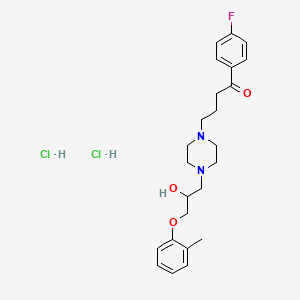 1-Butanone, 1-(4-fluorophenyl)-4-(4-(2-hydroxy-3-(2-methylphenoxy)propyl)-1-piperazinyl)-, dihydrochloride