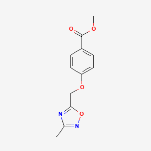 molecular formula C12H12N2O4 B1466270 4-((3-甲基-1,2,4-恶二唑-5-基)甲氧基)苯甲酸甲酯 CAS No. 1338673-74-7