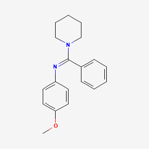 (E)-N-(4-Methoxyphenyl)-1-phenyl-1-(piperidin-1-yl)methanimine