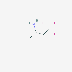 molecular formula C7H12F3N B1466276 1-环丁基-3,3,3-三氟丙基-1-胺 CAS No. 1270489-72-9