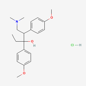 molecular formula C21H30ClNO3 B14662764 1-Dimethylamino-2,3-di(4'-methoxyphenyl)-pentan-3-ol hydrochlorid [German] CAS No. 37013-32-4