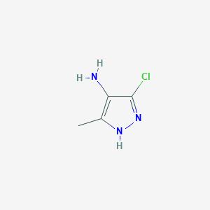 molecular formula C4H6ClN3 B1466277 5-chloro-3-méthyl-1H-pyrazol-4-amine CAS No. 1064687-15-5