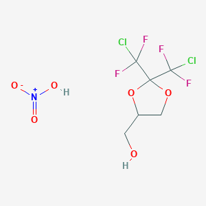 molecular formula C6H7Cl2F4NO6 B14662792 [2,2-Bis[chloro(difluoro)methyl]-1,3-dioxolan-4-yl]methanol;nitric acid CAS No. 51125-49-6