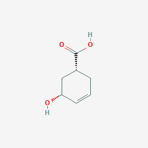 molecular formula C7H10O3 B1466283 顺式-5-羟基环己-3-烯羧酸 CAS No. 54911-88-5