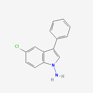 molecular formula C14H11ClN2 B14662844 5-Chloro-3-phenylindol-1-amine CAS No. 51145-21-2