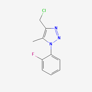 molecular formula C10H9ClFN3 B1466287 4-(chloromethyl)-1-(2-fluorophenyl)-5-methyl-1H-1,2,3-triazole CAS No. 1338675-27-6