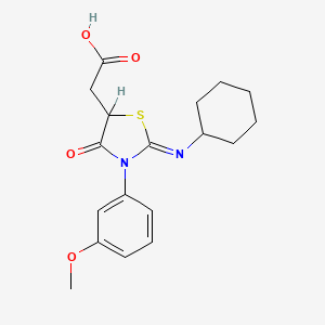 2-(Cyclohexylimino)-3-(3-methoxyphenyl)-4-oxo-5-thiazolidineacetic acid