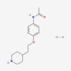 molecular formula C15H23ClN2O2 B1466302 N-{4-[2-(4-Piperidinyl)ethoxy]phenyl}acetamide hydrochloride CAS No. 1219971-90-0