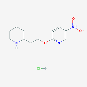 5-Nitro-2-[2-(2-piperidinyl)ethoxy]pyridine hydrochloride