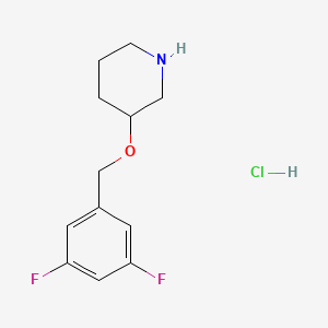 molecular formula C12H16ClF2NO B1466305 3-[(3,5-Difluorobenzyl)oxy]piperidine hydrochloride CAS No. 1220020-26-7