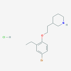 molecular formula C15H23BrClNO B1466309 4-Bromo-2-ethylphenyl 2-(3-piperidinyl)ethyl ether hydrochloride CAS No. 1219963-98-0