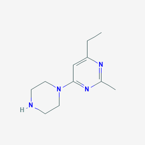 B1466311 4-Ethyl-2-methyl-6-(piperazin-1-yl)pyrimidine CAS No. 1239730-95-0