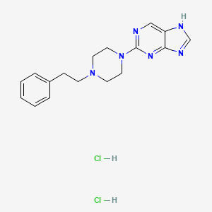 9H-Purine, 2-(4-phenethyl-1-piperazinyl)-, dihydrochloride