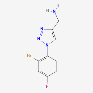 molecular formula C9H8BrFN4 B1466317 [1-(2-溴-4-氟苯基)-1H-1,2,3-三唑-4-基]甲胺 CAS No. 1247505-70-9