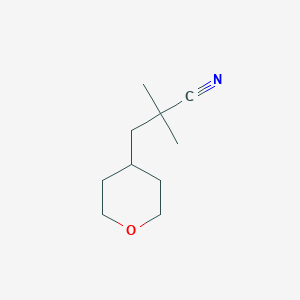 molecular formula C10H17NO B1466325 2,2-Dimethyl-3-(oxan-4-yl)propanenitrile CAS No. 1262410-29-6