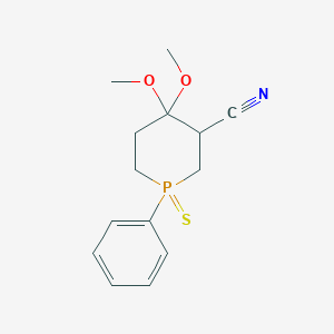 4,4-Dimethoxy-1-phenylphosphinane-3-carbonitrile 1-sulfide