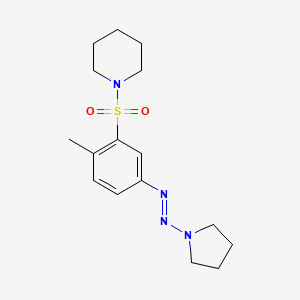 1-{2-Methyl-5-[(E)-(pyrrolidin-1-yl)diazenyl]benzene-1-sulfonyl}piperidine