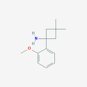 molecular formula C13H19NO B1466337 1-(2-Methoxyphenyl)-3,3-dimethylcyclobutan-1-amine CAS No. 1462859-20-6