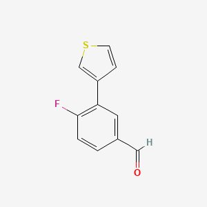 molecular formula C11H7FOS B1466342 4-Fluoro-3-(thiophen-3-yl)benzaldehyde CAS No. 1484409-74-6