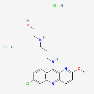 Ethanol, 2-((3-((7-chloro-2-methoxybenzo(b)-1,5-naphthyridin-10-yl)amino)propyl)amino)-, dihydrochloride, hemihydrate