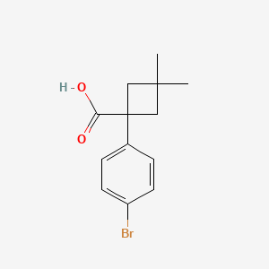 molecular formula C13H15BrO2 B1466353 1-(4-Bromophenyl)-3,3-dimethylcyclobutane-1-carboxylic acid CAS No. 1539729-31-1