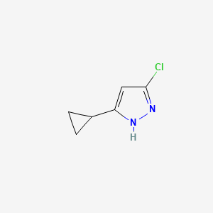 molecular formula C6H7ClN2 B1466354 3-chloro-5-cyclopropyl-1H-pyrazole CAS No. 1416437-25-6